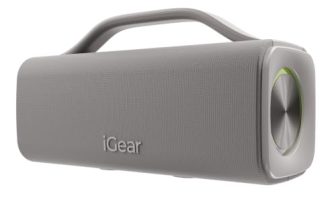 iGear Drift Portable 60W Bluetooth Speaker with Bluetooth 5.3, Deep Bass, TWS Pairing, RGB Lights, IPX5 Water Resistant, USB/TF Card/AUX Playback, Type-C Charging (Cold Grey)