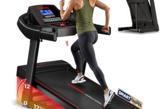 Lifelong 5HP Peak Motorized Treadmill for Home | 12% Auto Incline | 12 Preset Programs | 14 km/h Speed | 110 kg Capacity | LCD Display| Hydraulic Fold | Wide Running Belt | Bluetooth & FitShow App