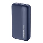 Amazon Basics 20000 mAh Power Bank | 22.5W Fast Charging | Dual Output & Input | Charge 3 Devices Simultaneously | for Smartphones, TWS Earbuds, Speakers, Tablets (Dark Blue), Micro USB Input