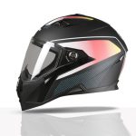 TVS Racing Anti Matter FullFace Helmet for Bike & Motorcycle Riders-DOT & ISI Certified-Lightweight ABS Shell, UV Resistant-Ventilated Comfort Liner, Quick-Release Visor & Chin Strap(Matt Black Red/L)