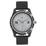 Fastrack Bare Basics Quartz Analog Silver Dial Black Plastic Strap Watch for Guys – NS3114PP02