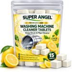 Super Angel Lemon Washing Machine Cleaner Tablets 15 Pcs | Deep Drum & Pipe Cleaner | Removes Odor, Limescale & Detergent Residue | Descaler for Front Load & Top Load Fully Automatic Machines