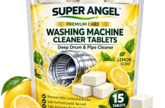 Super Angel Lemon Washing Machine Cleaner Tablets 15 Pcs | Deep Drum & Pipe Cleaner | Removes Odor, Limescale & Detergent Residue | Descaler for Front Load & Top Load Fully Automatic Machines
