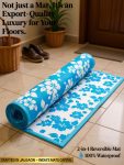 IENARA PP (Polypropylene), Plastic Chatai Mat(Sky blue, White, Blue, Medium)