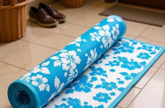 IENARA PP (Polypropylene), Plastic Chatai Mat(Sky blue, White, Blue, Medium)