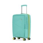 LAttitude By Provogue Core Cabin Suitcase 55 cm 20 inch Polypropylene Hard Trolley Bag, 8 Spinner Wheels, Recessed Number Lock, Lightweight Carry-On Luggage for Men & Women Aegean Blue/Meadow Yellow