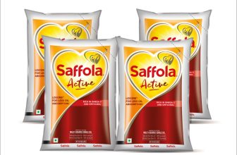 Saffola Active | Rice Bran & Soyabean Multi-source Edible Oil | Less oil absorption Blended Oil(4 x 0.85 kg)