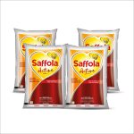 Saffola Active | Rice Bran & Soyabean Multi-source Edible Oil | Less oil absorption Blended Oil(4 x 0.85 kg)