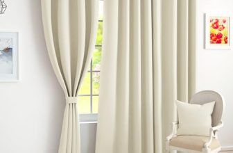 Story@Home 100% True Blackout Door Curtains 7 Feet Long Set of 2 Beige | Black Backing Thermal Insulated Room Darkening Blackout Curtains For Living Room, Bedroom (116 X 215 Cm, Beige)