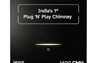 Beyond Appliances Cube Pro Plug N Play Ductless Kitchen Chimney | 1400 CMH | Auto Clean | 5-Stage Advanced Filter | Touch Control | 3-way Suction | 48dB Low Noise | Black | PAN INDIA SERVICE
