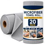 Microfiber Cleaning Cloth Roll 20 Pcs, Reusable Kitchen Towel Roll, Ultra Absorbent Lint Free Washable Kitchen Cleaning Cloth, Tearable Dusting & Glass Cleaning Cloth, 25 x 25 cm