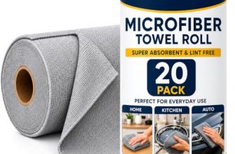 Microfiber Cleaning Cloth Roll 20 Pcs, Reusable Kitchen Towel Roll, Ultra Absorbent Lint Free Washable Kitchen Cleaning Cloth, Tearable Dusting & Glass Cleaning Cloth, 25 x 25 cm