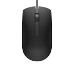 Dell MS116 Wired Mouse, 1000 DPI, Scrolling Wheel, 2 Buttons, 1 x USB, Optical LED Tracking, Plug and Play, Scrolling Wheel, Black