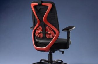 CELLBELL C190 Berlin Office Chair, High Back Mesh Ergonomic Home Office Desk Chair (Red – Black)
