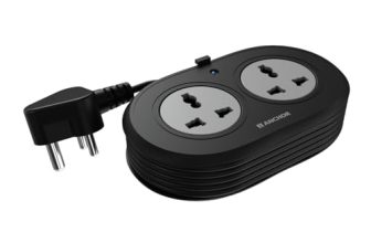 Anchor by Panasonic 2 Universal Socket Extension Board, 6A Spike Guard with 1.2-Meter Heavy Duty Cord for Home and Office Usage, 2 Way Power Strip with LED Indicator, Matt Finish