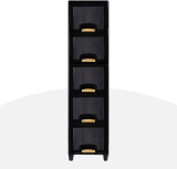J K INTERNATIONAL 5 Compartments Plastic Chest of Drawers(Black)