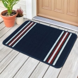MollisHomes Soft Anti Slip Door Mat Set of 1, Anti-Skid Nylon Rectangular Bathroom Mats Water Soak, 57 X 37 Cm, Navy Blue Stripes Design, Best Kitchen Accessories Items for Home & Bathroom