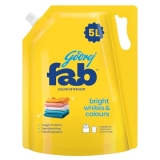 Godrej Fab Liquid Detergent Refill Pouch for Machine & Hand Wash – 5L