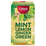 Celest Green Teabags 25 pcs | Green Tea for Weight Loss | Ginger, Mint & Lemon