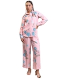 Vishudh Women Regular Fit SHIRT COLLAR CO-ORD SET VNCS000013 Pink S