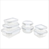 Signoraware Safe N Store Glass Container | Airtight & Leakproof | Microwave Safe | Ideal for Office Lunch, Meal Prep & Kitchen Storage (320ml+520ml+400ml+620ml+370ml+640ml+1.04ltr | Setof7 | Clear)