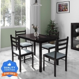 Flipkart Perfect Homes Capri Solid Wood 4 Seater Dining Set(Finish Color -Wooden Walnut, Knock Down)