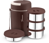 Trueware GRUB 4 Insulated Hot Lunch Box With 3 SS Container 300ML & 1 SS Container 200ML 4 Containers Lunch Box(1100 ml, Thermoware)