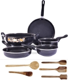 MY STORE Royal Set of 10 Pcs of Induction Bottom Non-Stick Coated Cookware Set(Cast Iron, 10 – Piece)