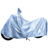 Amazon Brand – Solimo 350Cc Bike Cover, Silver (Royal Enfield, Bajaj Pulsar, Honda Cb, Tvs Apache, Etc.), for Bike