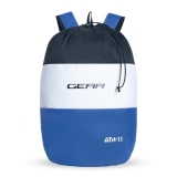 Gear Men/Women Voyager 15 Litre Casual Standard 2 Compartment Backpack/Daypack/Hiking Daypack/Drawstring Bag (Black-Blue), Multicolor