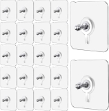 JIALTO Wall Hooks for Hanging Strong, Adhesive Hooks for Wall Heavy Duty, Wall hangings, Kitchen Accessories Items, Sticky Photo Frame Hangers (Pack of 20, Nail Hook)