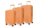 KAMILIANT by American Tourister Savvy | Trolley Bag Set of 3 (55+70+80 cms) for Travel| Hard Case Polypropylene (PP) Suitcase | 360° 8-Wheel Luggage Trolley | Combination Lock | Orange Pastry