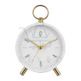 LEXSO Vintage Twin Bell Table Alarm Clock with Night LED Light Heavy Slippers Extra Loud Alarm Ideal for Student and Kids Bedroom Twin Bell Alarm Clock Table Top Clock Night (Classic White)
