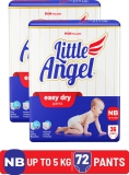 Little Angel Easy Dry Diaper Pants with 12 hrs absorption 36 Count/Pack,Pack of 2,Upto 5 Kgs – New Born(72 Pieces)