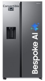 Samsung 633 L, 3 Star, Frost Free, Double Door, Convertible 5-in-1 Digital Inverter, Side By Side Refrigerator with AI, WiFi & Water & Ice Dispenser (RS78CG8543S9HL, Silver, Refined Inox)