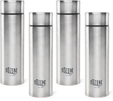 cello Ozone ISI Certified Single Wall Leakproof & Rustproof 1000 ml Stainless Steel Bottle(Pack of 4, Silver)