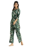 LookMark Women’s Viscose Rayon Printed Stitched Kurta with Pant | Green Color Kurta Set | Kurta with Pant Set for Woman | Printed Kurta Set -(AZ-LM-OG1-KS2254-Green-L)