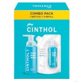 Cinthol Cool Foam Body Wash (800ml) Combo Pack (1 Bottle + 3 Refills) | Unique Foam Formula for Moisturized & Irresistibly Soft Skin | Suitable for All Skin Types