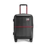 Urban Jungle Polycarbonate 360 Degree by Safari, Premium Cabin Trolley Bag, Small (55 Cm) Suitcase with USB Charging Socket, 8 Silent Wheel, Hardside Travelling Luggage for Both Unisex (Black)