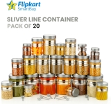 Flipkart SmartBuy Plastic Grocery Container  – 1200 ml, 650 ml, 350 ml, 250 ml(Pack of 20, Silver)
