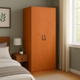 MATTERHORN LuxeStore 2-Door Wardrobe –V | Modern Bedroom Closet with Lock, Shelves & Hanging Rod | 1830mm (H) X 750mm (W) X 460mm (D) | Durable Build | Free Installation (Almond Beige)
