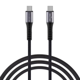 ZEBRONICS TT65S Type C – Type C Braided Cable, 65 Watts PD, Rapid Charging Cable, Charge & Sync, 1M, Compatible with iPhone 15 | Samsung | OnePlus | Xiaomi | Realme | Oppo (Black)
