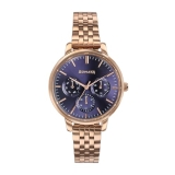 Sonata Verve Quartz Analog with Navy Blue Dial Rose Gold Sheet Metal Strap Watch for Women – 87102WM01