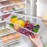 Senego (Pack of 2 Fridge Storage Boxes, Plastic Boxes for Storage, Storage Box for Kitchen, Kitchen Organizer Items, Fridge Organiser, Kitchen Storage Container Set