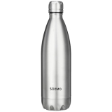 Amazon Brand – Solimo Stainless Steel Insulated Cola Bottle (1000ml) | Superior Durability | 100% Food-Safe | Leak Proof | BPA-Free Cap (Steel Finish)