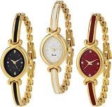 Acnos® Premium Gold Chain Analog Watches Combo for Women Pack of – 3 (K-10-3COMBO)