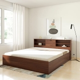 Amazon Brand – Solimo Vernon Engineered Wood King Size Bed with Storage (Asian Walnut)