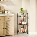 Lifelong 3-Tier Corner Shelf Rack for Kitchen, Bathroom & Living Room | Multipurpose Storage Organizer Stand for Jars,Bottles & Plants|Durable Metal Frame,Space-Saving Corner Design, Anti-Rust Finish
