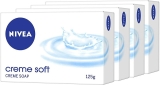 NIVEA Creme Soft Soap, Travel, Handwash, Bath Soap, PH Balanced, for Men & Women(4 x 125 g)