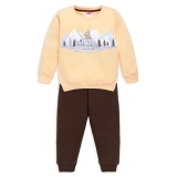 LuvLap Baby Girls Full Sleeve Sweatshirt & Pyjama Set Pack Of 1, Cotton Rich Fleece, Mango, M (3 to 6 Months)
